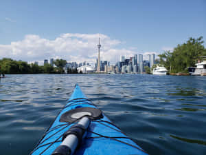 Kayaking Toronto Skyline View Wallpaper