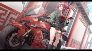 Kayama Reijo With Motorcycle Wallpaper
