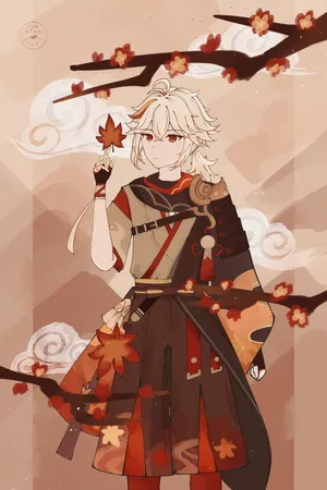 Kazuha Fanart Drawing Maple Leaf Wallpaper