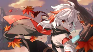 Kazuha Maple Leaves Genshin Pfp Wallpaper