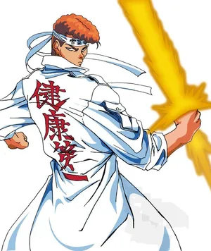 Kazuma Kuwabara Of Yuyu Hakusho In Action Wallpaper
