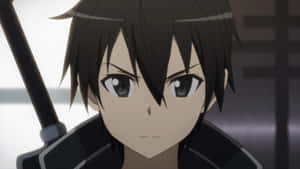 Kazuto Kirigaya In Action, Battle-ready With Sword Wallpaper