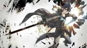 Kazuto Kirigaya In Action Wallpaper
