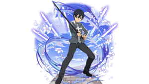 Kazuto Kirigaya In Action In The Virtual World Wallpaper