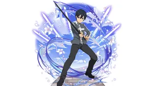 Kazuto Kirigaya In Action In The Virtual World Wallpaper