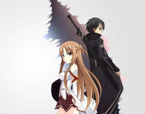 Kazuto Kirigaya Posing With His Sword In A Virtual Reality Game Wallpaper