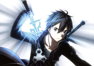 Kazuto Kirigaya, The Black Swordsman, In Action Wallpaper