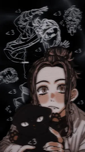 Kazutora Hanemiya With Black Cat Wallpaper