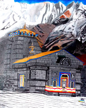 Kedarnath Temple 4k Illustration Wallpaper