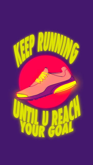 Keep Running Neon Aesthetic Iphone Wallpaper