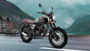 Keeway Cafe Racer Motorcycle Alpine Backdrop Wallpaper