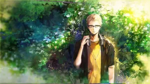 Kei Tsukishima Casual In The Garden Wallpaper