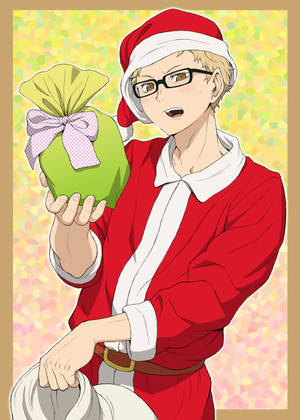 Kei Tsukishima Christmas Santa Claus Wallpaper