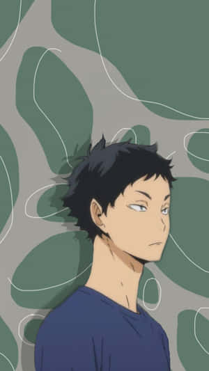 Keiji Akaashi Striking A Cool Pose In His Volleyball Uniform Wallpaper