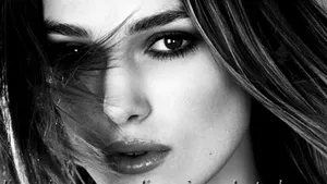 Keira Knightley Monochrome Close-up Wallpaper