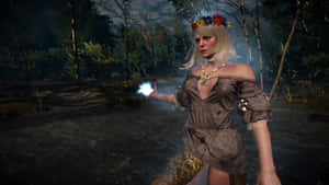 Keira Metz Sorceress Magic Forest Witcher3 Wallpaper