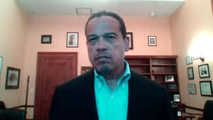 Keith Ellison At Home During Virtual Meeting Wallpaper