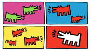 Keith Haring Barking Dogs Artwork Wallpaper