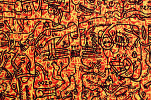 Keith Haring Inspired Abstract Art Wallpaper