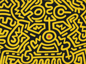 Keith Haring Inspired Abstract Art Wallpaper