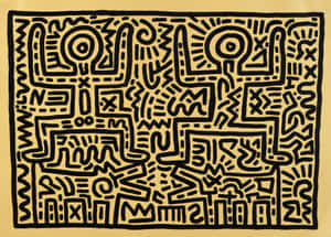 Keith Haring Inspired Abstract Artwork Wallpaper