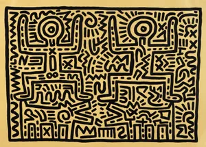 Keith Haring Inspired Abstract Artwork Wallpaper
