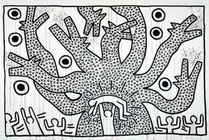 Keith Haring Inspired Artwork Wallpaper