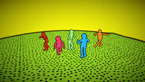 Keith Haring Inspired Figures Desktop Wallpaper