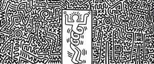 Keith Haring Inspired Figuresand Patterns Wallpaper