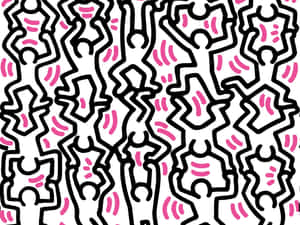 Keith Haring Inspired Pattern Wallpaper