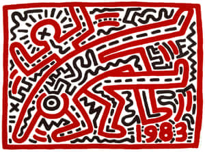 Keith Haring Redand White Artwork1983 Wallpaper