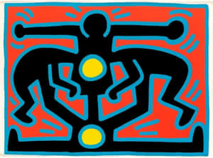 Keith Haring Vibrant Figures Artwork Wallpaper