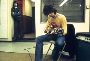 Keith Richards Guitar Session Vintage Wallpaper