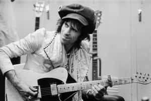 Keith Richards Guitar Session Vintage Wallpaper