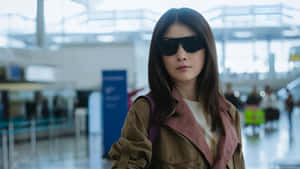 Kelly Chen Stylish Airport Look Wallpaper