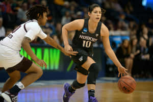 Kelsey Plum Basketball Action Wallpaper