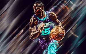 Kemba Walker Diagonal Translucent Art Wallpaper