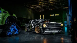 Ken Block Hoonicorn Mustang Garage Wallpaper