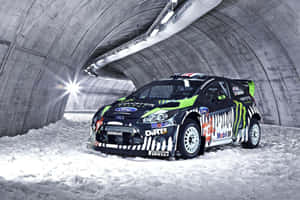 Ken Block Rally Car Snow Tunnel Wallpaper