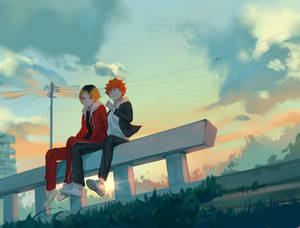 Kenma And Hinata Outside Wallpaper