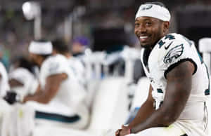 Kenneth Gainwell Smiling Eagles Player Wallpaper