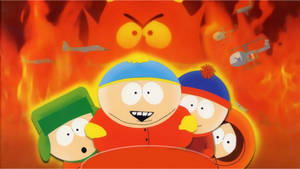 Kenny Mccormick Sea Of Flames Wallpaper