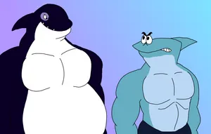 Kenny The Shark Muscular Fish Wallpaper