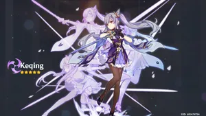 Keqing Is Ready To Challenge The Gods Wallpaper