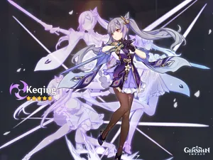 Keqing Taking On Epic Challenges Wallpaper