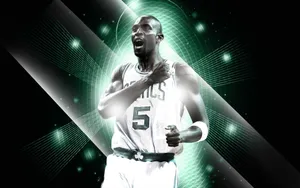 Kevin Garnett Neon Green Digital Art Wallpaper