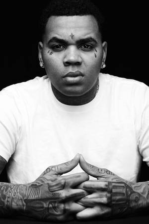 Kevin Gates Black And White Portrait Wallpaper