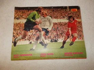 Kevin Keegan With Pat Jennings And Phil Beal In A Vintage Magazine Shoot Wallpaper