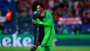 Keylor Navas In Action On The Field Wallpaper