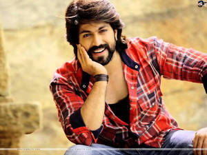 Kgf Yash In Checkered Polo Wallpaper